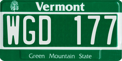VT license plate WGD177