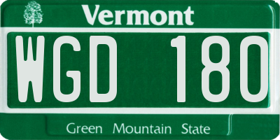 VT license plate WGD180