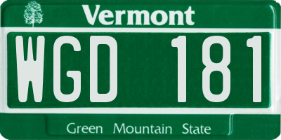 VT license plate WGD181