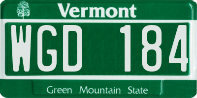 VT license plate WGD184