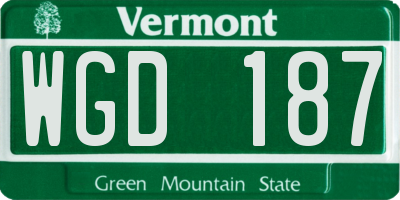 VT license plate WGD187