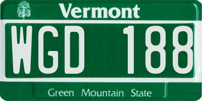 VT license plate WGD188