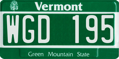 VT license plate WGD195