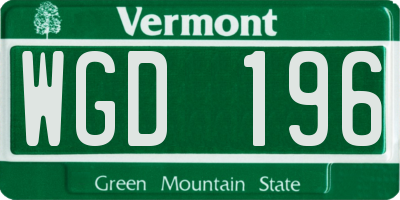 VT license plate WGD196