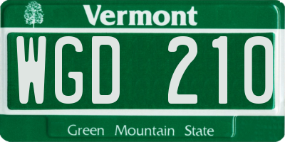 VT license plate WGD210