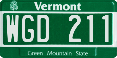 VT license plate WGD211