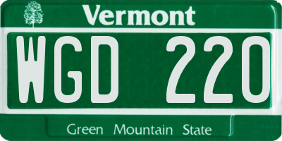 VT license plate WGD220