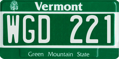 VT license plate WGD221