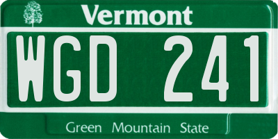 VT license plate WGD241