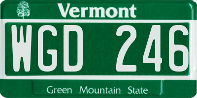 VT license plate WGD246