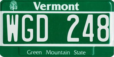 VT license plate WGD248