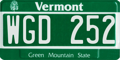 VT license plate WGD252
