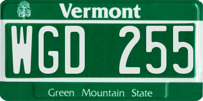 VT license plate WGD255