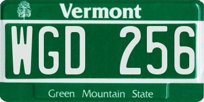 VT license plate WGD256