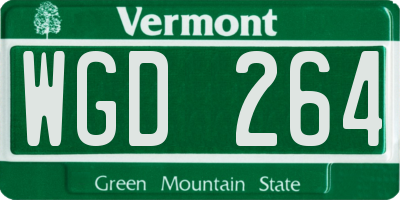 VT license plate WGD264