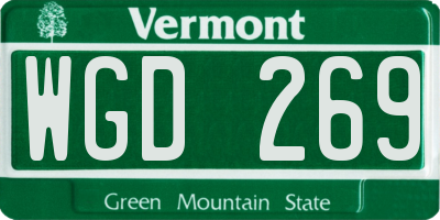 VT license plate WGD269