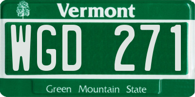 VT license plate WGD271