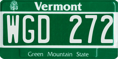 VT license plate WGD272