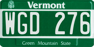 VT license plate WGD276