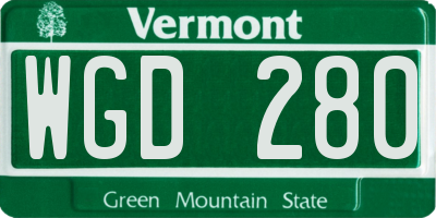 VT license plate WGD280