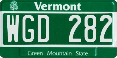 VT license plate WGD282