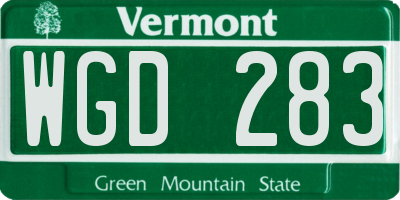 VT license plate WGD283