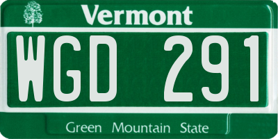 VT license plate WGD291