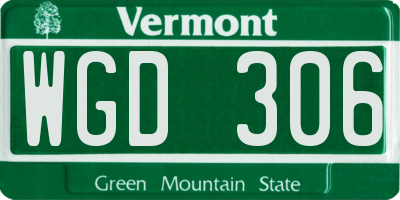 VT license plate WGD306