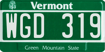 VT license plate WGD319
