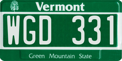 VT license plate WGD331