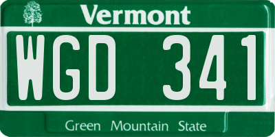 VT license plate WGD341
