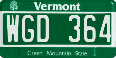 VT license plate WGD364