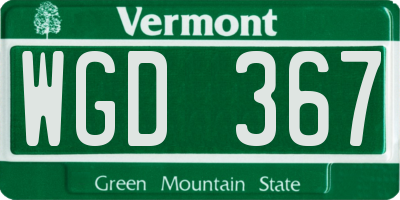 VT license plate WGD367