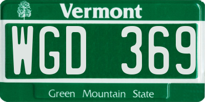 VT license plate WGD369
