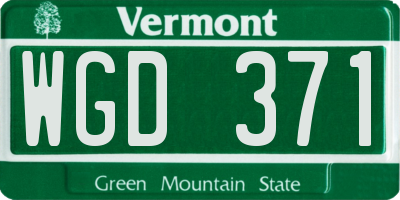 VT license plate WGD371