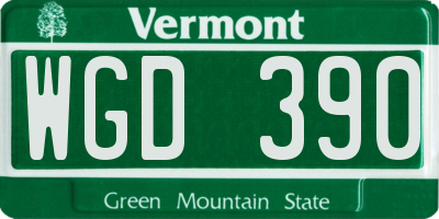 VT license plate WGD390