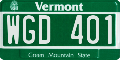 VT license plate WGD401