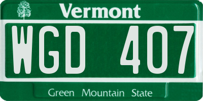 VT license plate WGD407