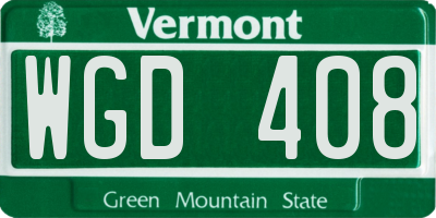 VT license plate WGD408