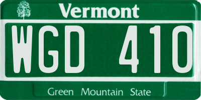VT license plate WGD410