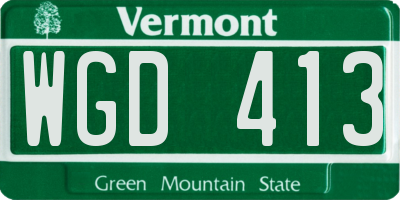 VT license plate WGD413