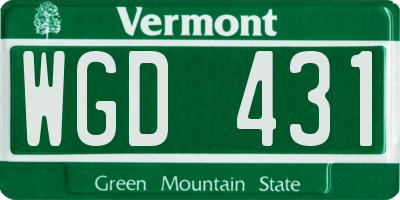 VT license plate WGD431