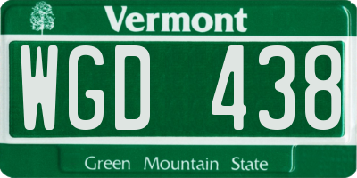 VT license plate WGD438