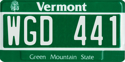 VT license plate WGD441