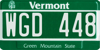 VT license plate WGD448