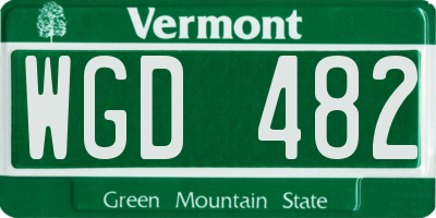 VT license plate WGD482