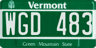 VT license plate WGD483