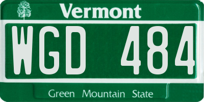 VT license plate WGD484