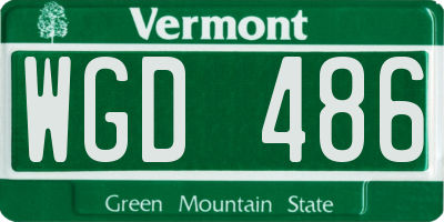 VT license plate WGD486