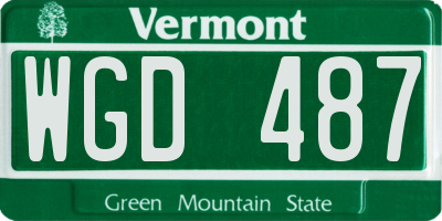 VT license plate WGD487